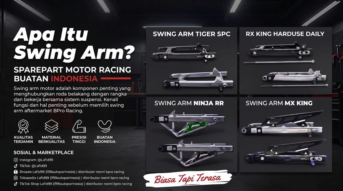 Mengenal Swing Arm Motor dan Fungsinya: Mengapa Upgrade ke BPRO Racing Memberikan Stabilitas Ekstra